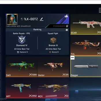 Blood Strike Accounts High-End Asia|1 ETERNAL: MP7-Tidesong||3 ULTRA Guns|3LEGENDARY Guns|BR Diamond IV|LogNetEase(BS1121Z)