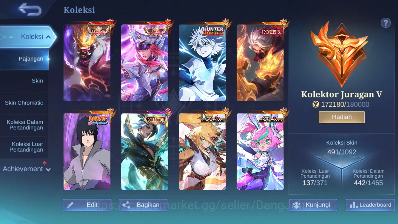 Mobile Legends: Bang Bang Accounts Hero 132 Skin 491 | Legend Franco, Freya | EXO Hay image 13