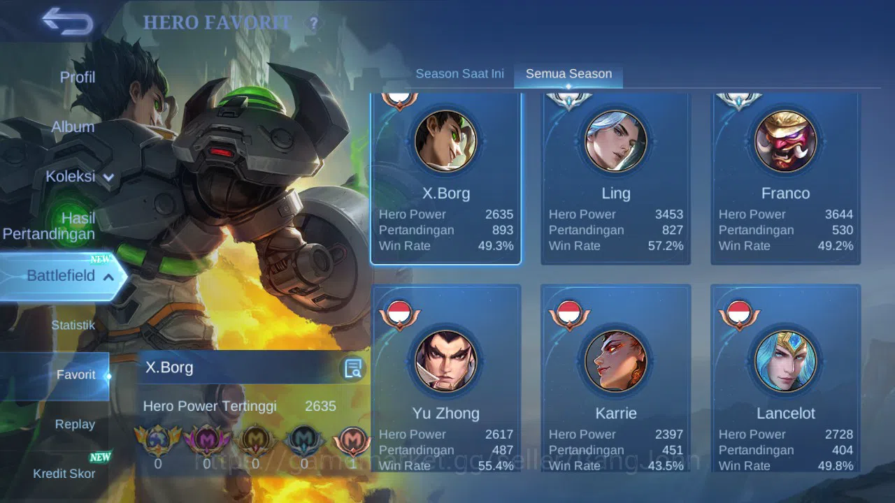 Mobile Legends: Bang Bang Accounts Hero 132 Skin 491 | Legend Franco, Freya | EXO Hay image 18