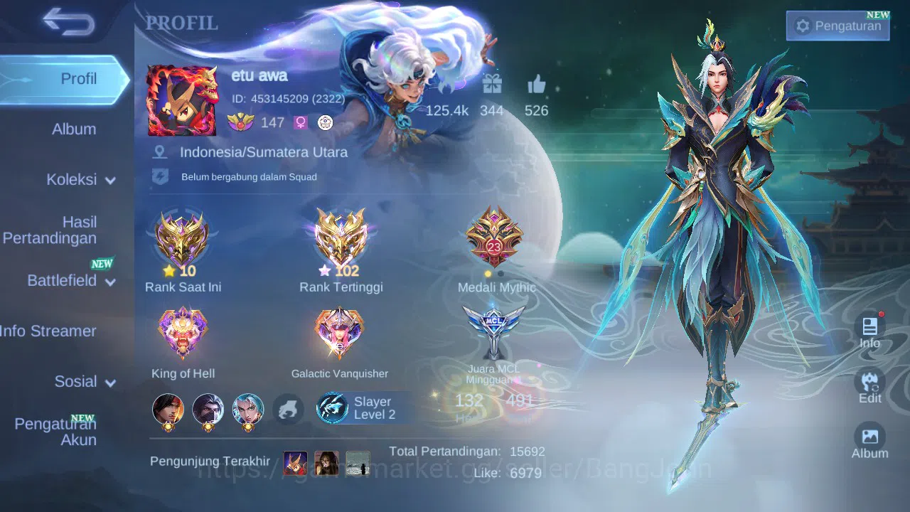 Mobile Legends: Bang Bang Accounts Hero 132 Skin 491 | Legend Franco, Freya | EXO Hay image 19