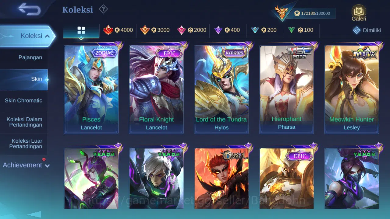 Mobile Legends: Bang Bang Accounts Hero 132 Skin 491 | Legend Franco, Freya | EXO Hay image 9