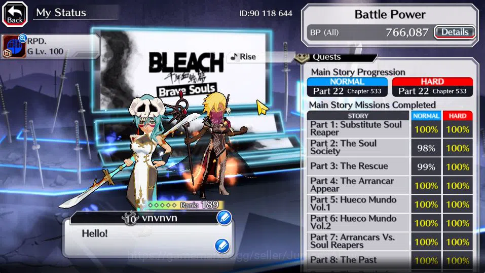 Bleach: Brave Souls Accounts [GBL]52k Orb|10th[Rukia,Ichigo],9th[Kenpachi,Ichig image 4