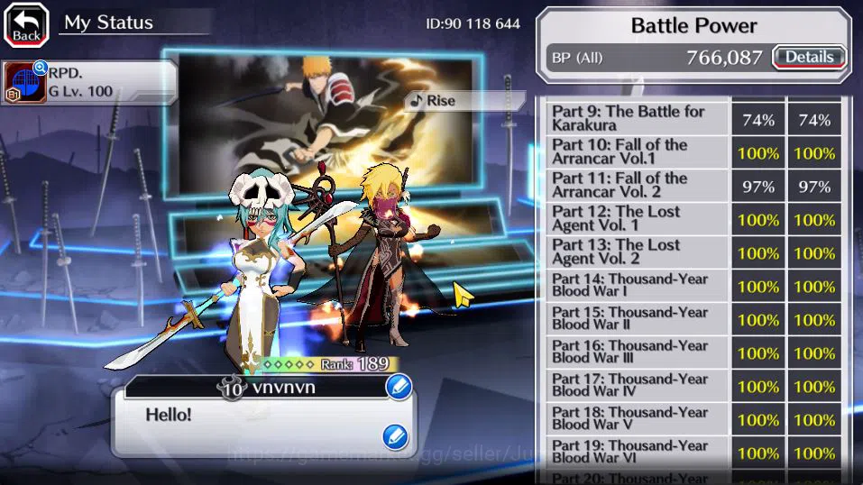 Bleach: Brave Souls Accounts [GBL]52k Orb|10th[Rukia,Ichigo],9th[Kenpachi,Ichig image 5