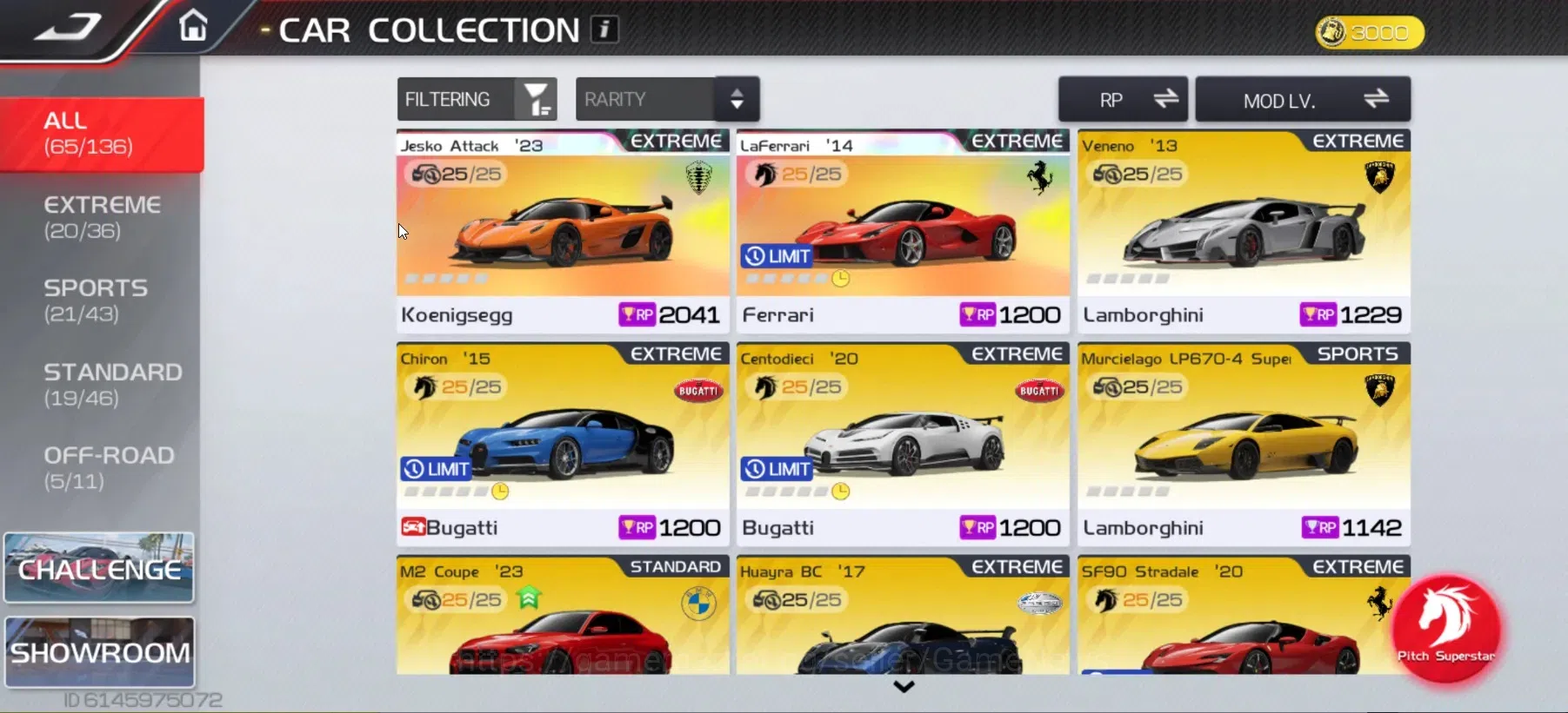 Racing Master Accounts SEA|Lvl 21| 1 Prime Legend (Jesko Attack '23) +52 Etc Car | 227k Gold | 2348 DM |Log NetEase|Take 1