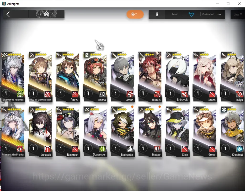 Arknights Accounts Starter Global|Starter Lv 1|31 Operator| 1 Limited SilverAsh the Reignfrost |1 Top OP Selector 1