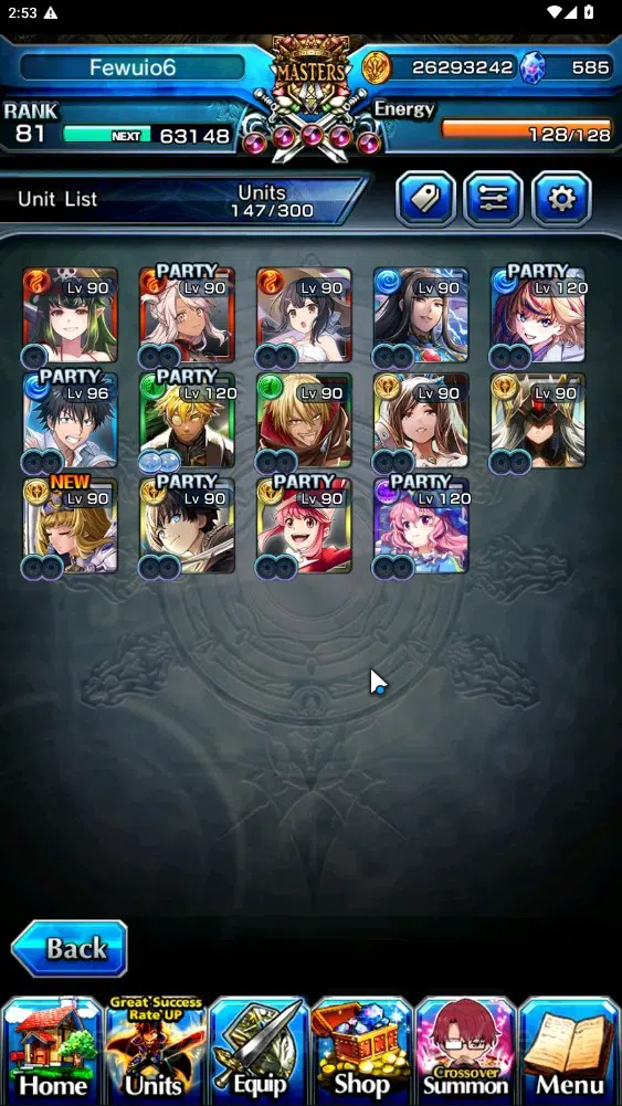Grand Summoners Accounts Global|Rank 81|585 cc|14 Ascend 5 TW|(Touma Kamijo image 4