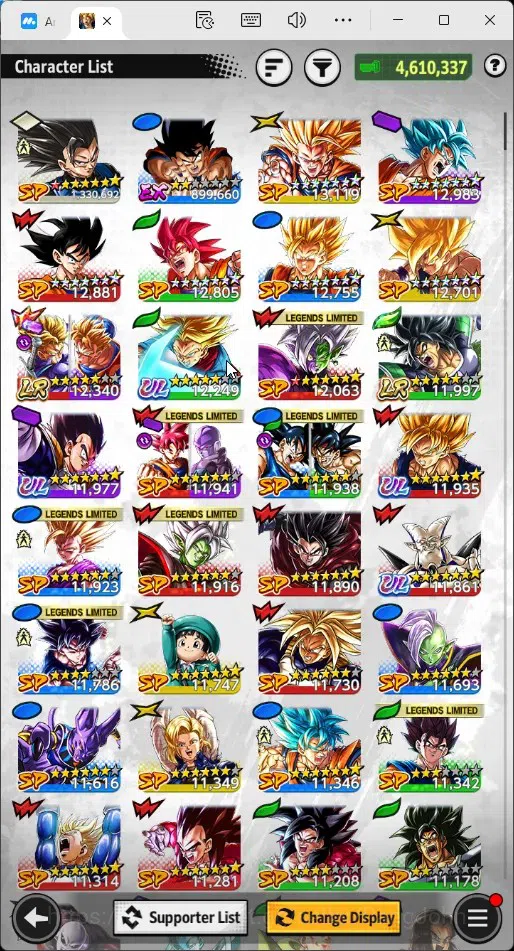 Dragon Ball Legends Accounts Global |Lvl 147|4.6M Total Power|217 CC|2 LR|4 UL| image 14