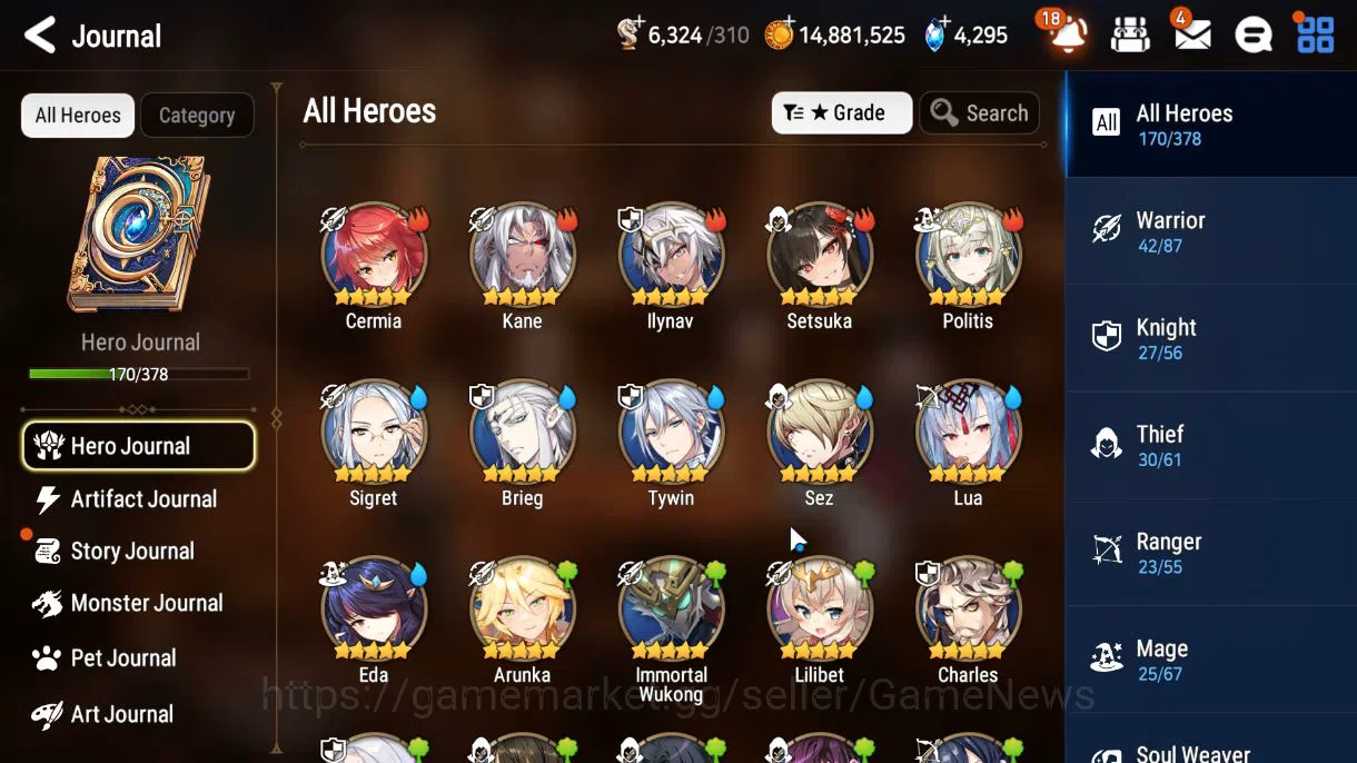 Epic Seven Accounts High-End ASIA Unverif|14 ML(LOTScales,BRunka,DBSenya,WOTM 4
