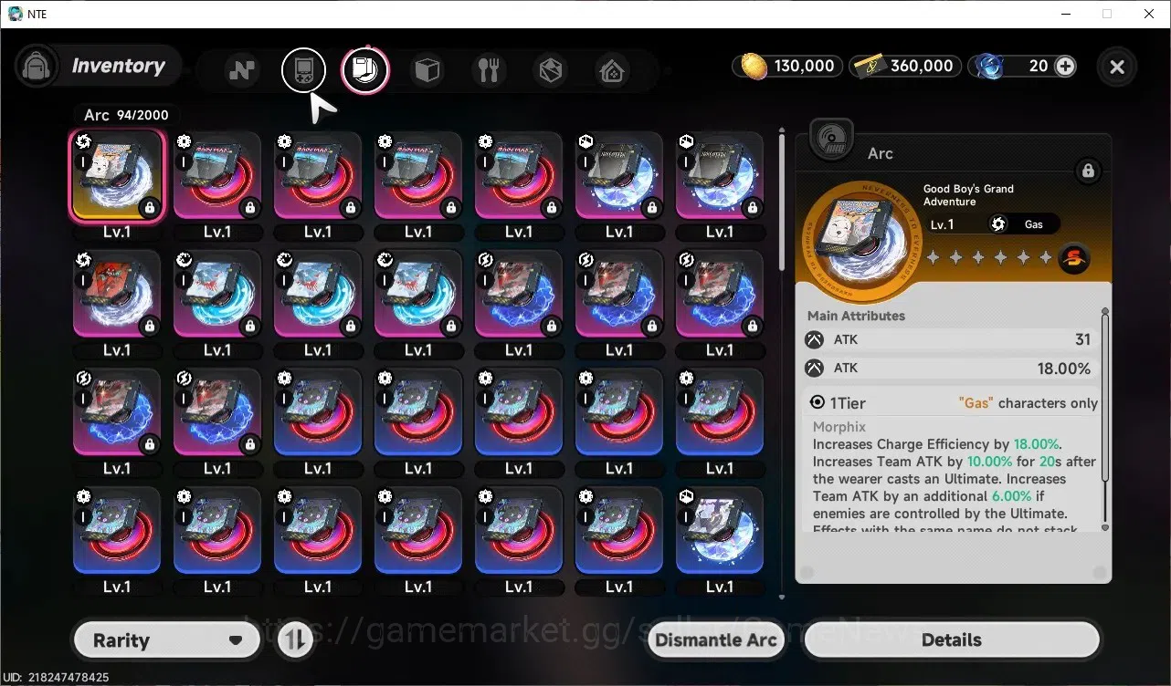 Neverness to Everness Accounts GLOBAL SEA|HL 3|1 SSR| Limited Hotori |2 SSR Selector On|6 SR|1 S Arc|Male MC|NTE1257 6