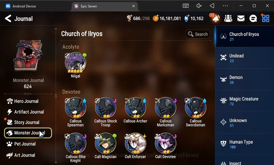 Epic Seven Accounts GLOBAL Unverif|New Era|10 ML(Salome,BArunka,LOTSca image 4