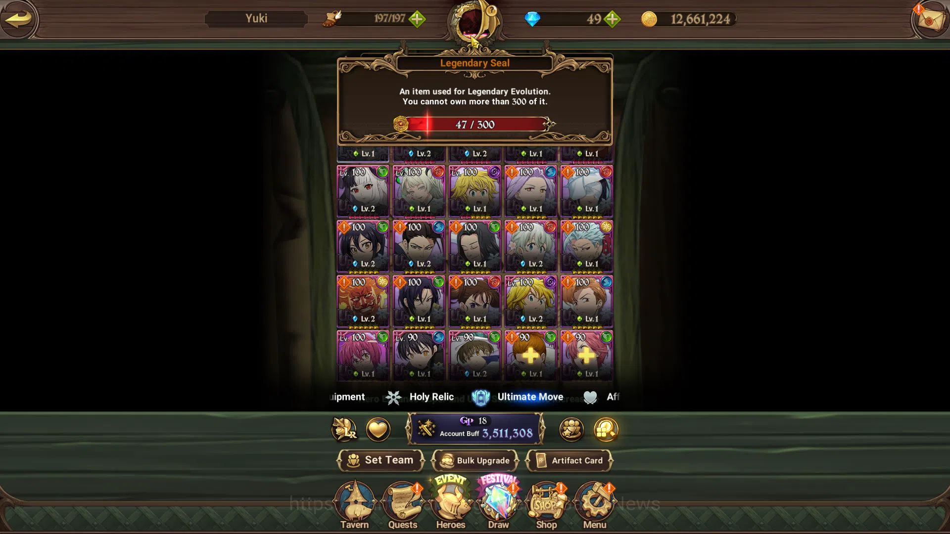 The Seven Deadly Sins: Grand Cross Accounts Asia|3,5 M CC|1 LR+6 UR+Collab FF|Elizabeth,Salos2 image 5