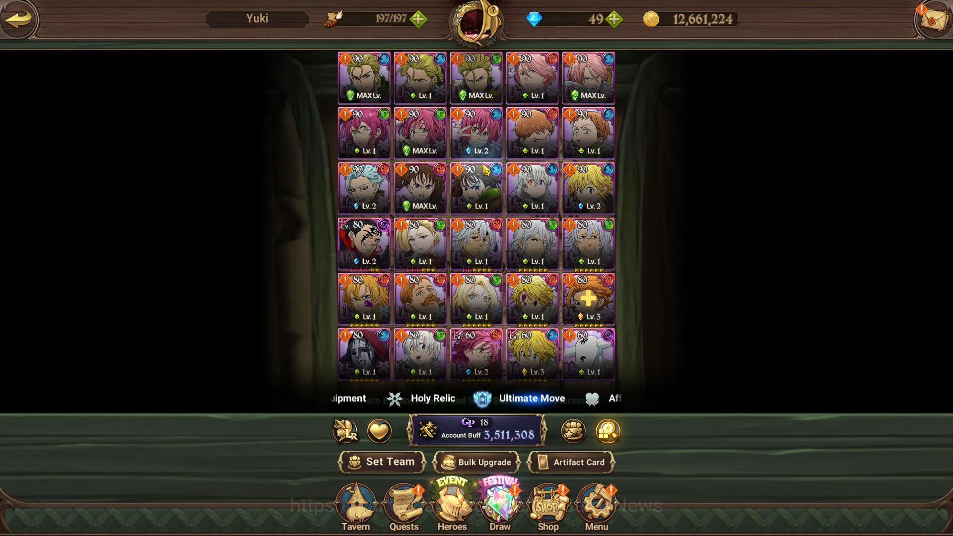 The Seven Deadly Sins: Grand Cross Accounts Asia|3,5 M CC|1 LR+6 UR+Collab FF|Elizabeth,Salos2 image 9