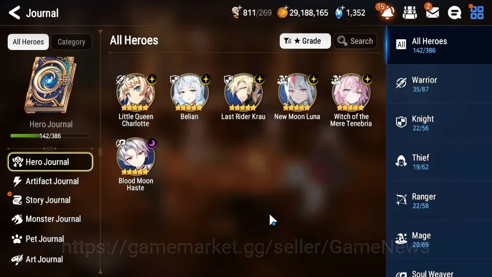 Epic Seven Accounts High-End GLOBAL UnVerif|New Era|6 ML(Belian,NM Luna,WM Tenebria,Etc)+Estelle,Lidica,Ivana,Etc|POH+Bless 1