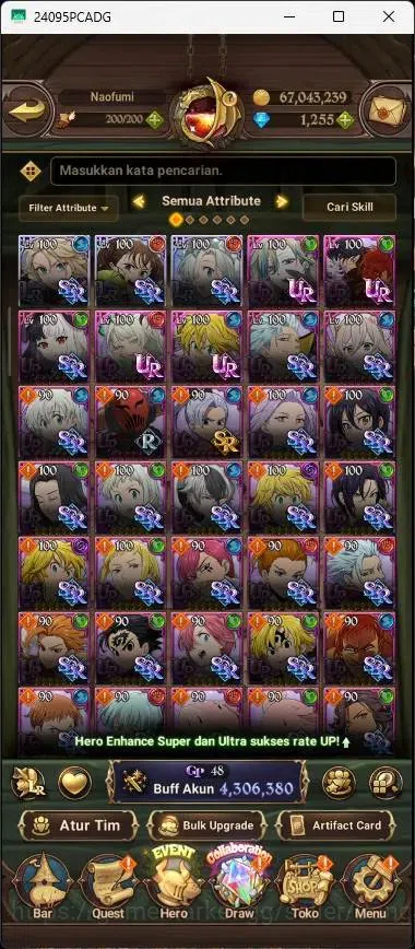 The Seven Deadly Sins: Grand Cross Accounts Endgame Global |4,3M CC|1,2k DM|3 LR|8 UR|LR Mesis 2/6,Queen Diane 6/6|UR Menor 5