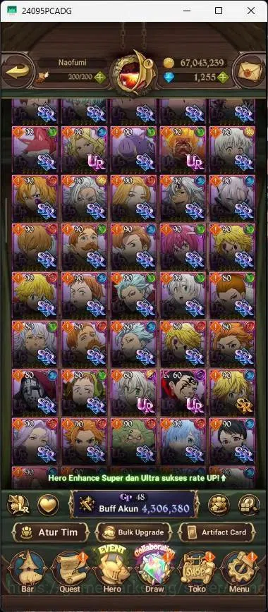 The Seven Deadly Sins: Grand Cross Accounts Endgame Global |4,3M CC|1,2k DM|3 LR|8 UR|LR Mesis 2/6,Queen Diane 6/6|UR Menor 6