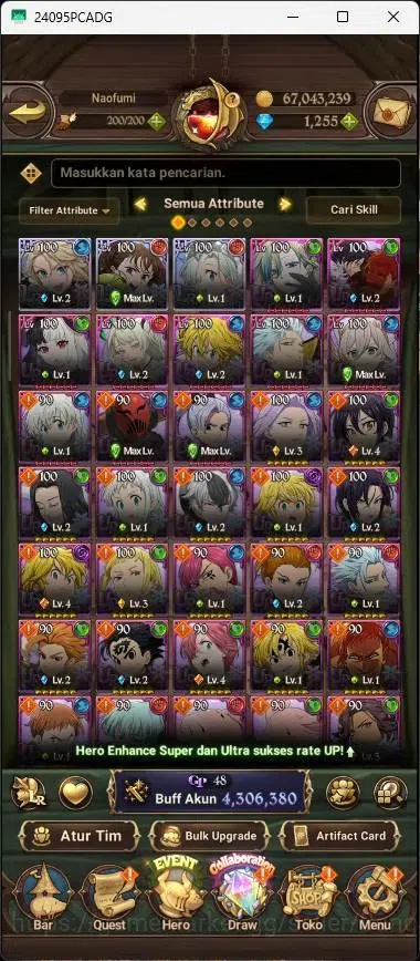 The Seven Deadly Sins: Grand Cross Accounts Endgame Global |4,3M CC|1,2k DM|3 LR|8 UR|LR Mesis 2/6,Queen Diane 6/6|UR Menor 7