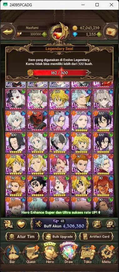 The Seven Deadly Sins: Grand Cross Accounts Endgame Global |4,3M CC|1,2k DM|3 LR|8 UR|LR Mesis 2/6,Queen Diane 6/6|UR Menor 9