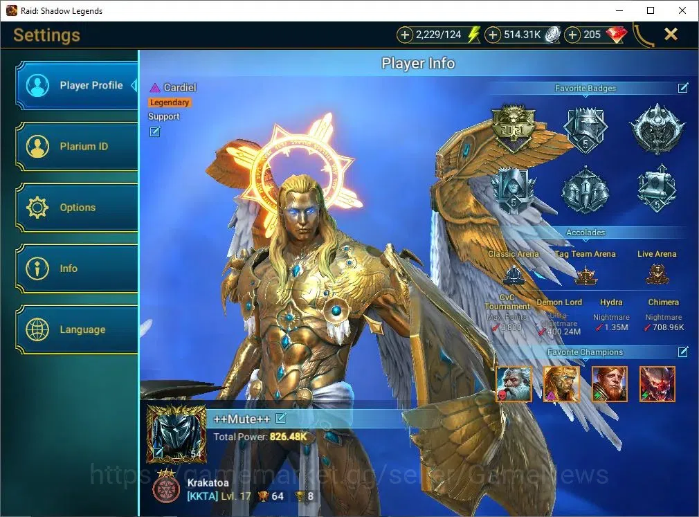 Raid: Shadow Legends Accounts Lv54 826K Power|24 Legend(GNUT,Wixwell,Cardiel,Nin image 2