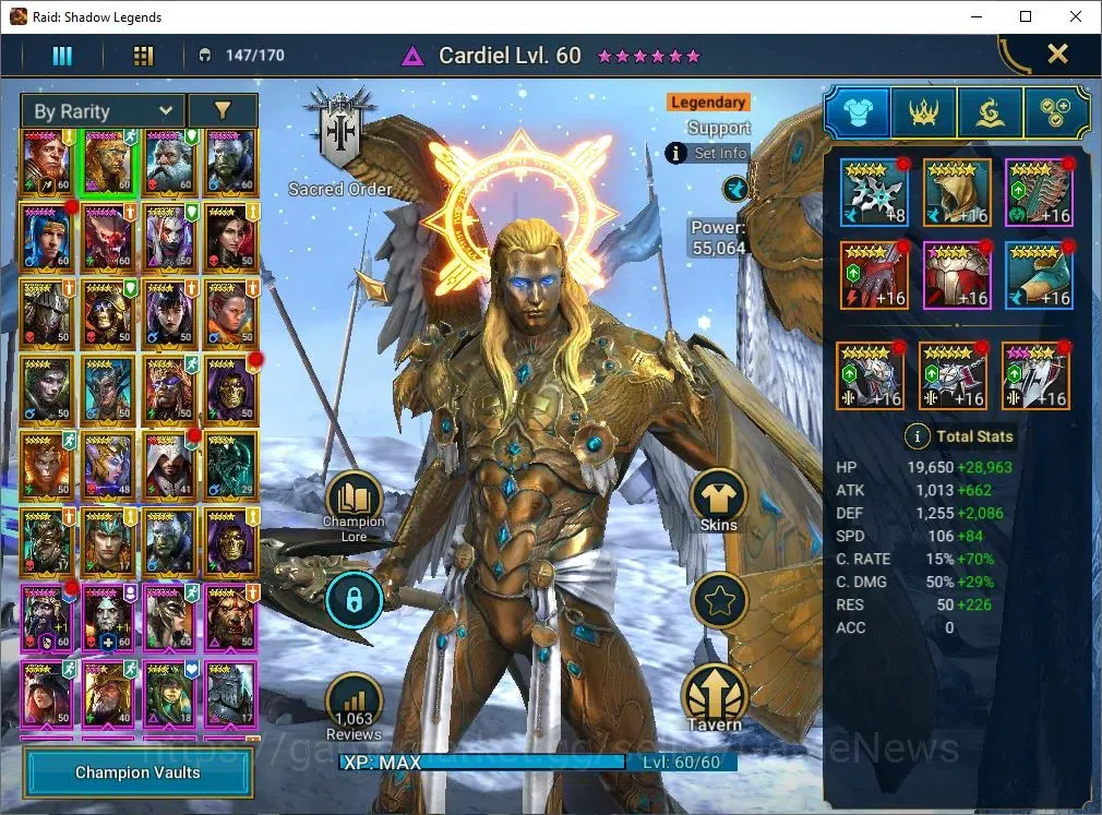 Raid: Shadow Legends Accounts Lv54 826K Power|24 Legend(GNUT,Wixwell,Cardiel,Nin image 4