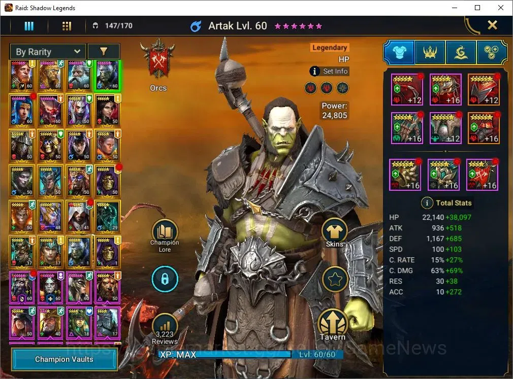Raid: Shadow Legends Accounts Lv54 826K Power|24 Legend(GNUT,Wixwell,Cardiel,Nin image 6
