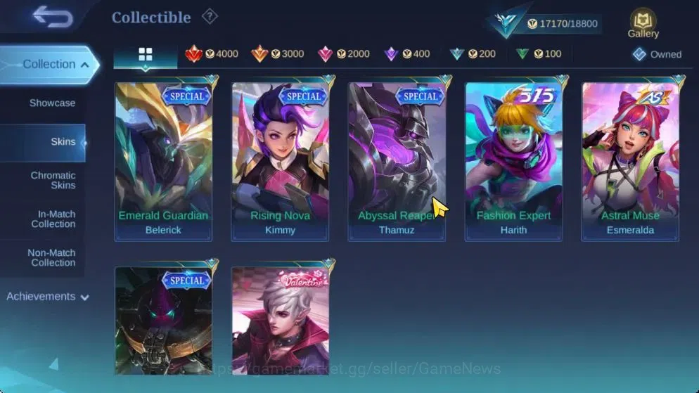 Mobile Legends: Bang Bang Accounts Hero 97|Skin 110|Saber Johnson,Epic Gusion,Mythic2 image 7