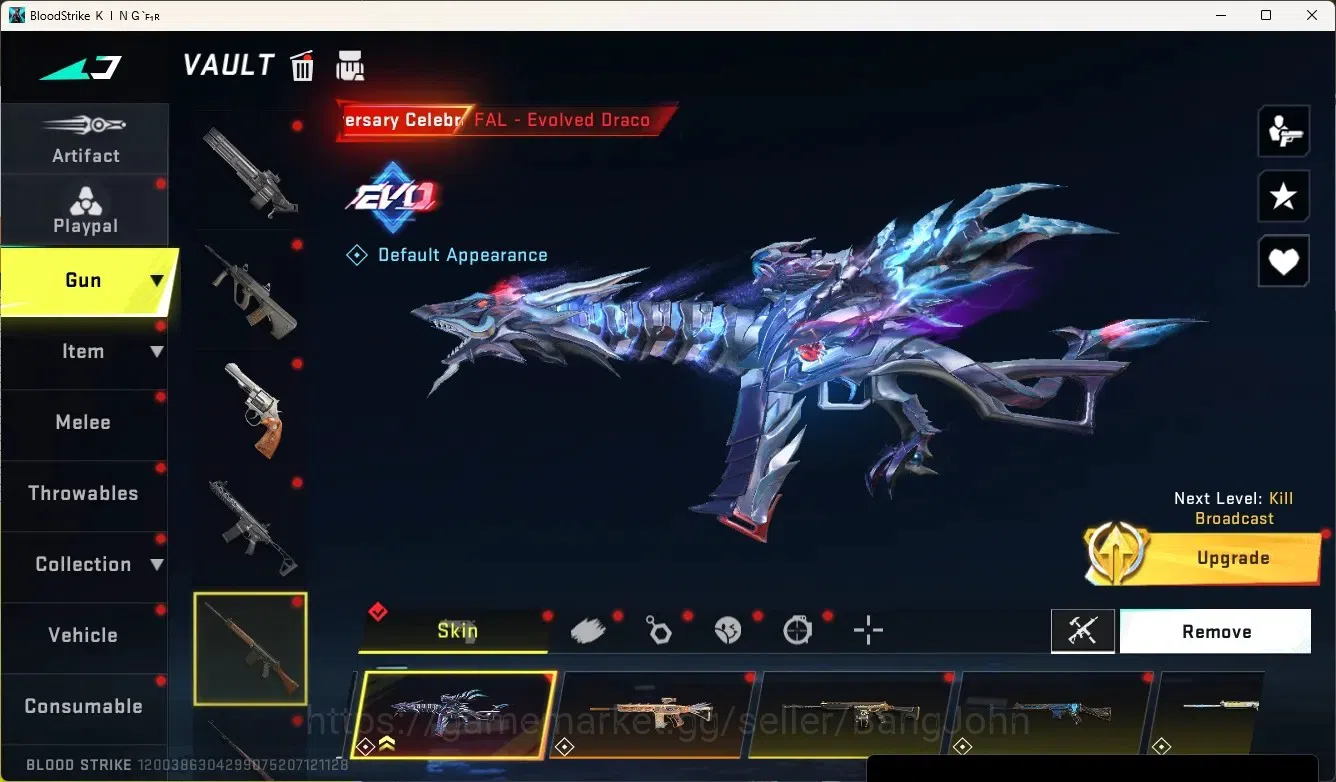 Blood Strike Accounts High-End ASIA |1 Evo Gun:Scar-Stellar|4 Eternal Gun|5 Limited Gun|Evo Fal-Eevolved|Ultra Melee 7