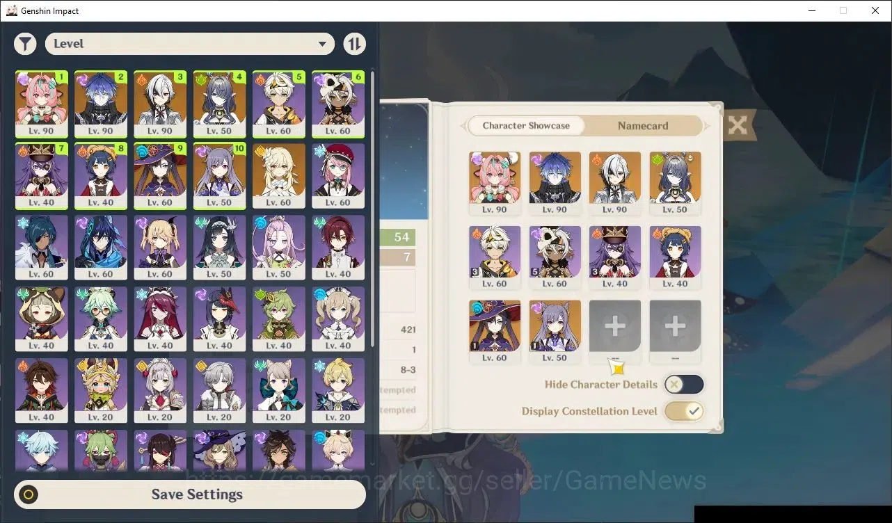 Genshin Impact Accounts ASIA|Free HSR + ZZZ |AR 54|4 Limited + (Flins+Sign image 2