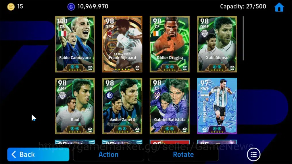 eFootball Accounts Legends & Iconic Players Android|Big Time Frank Rijkaard,Epic Fabio Cannavaro,Xabi Alonso,G 4