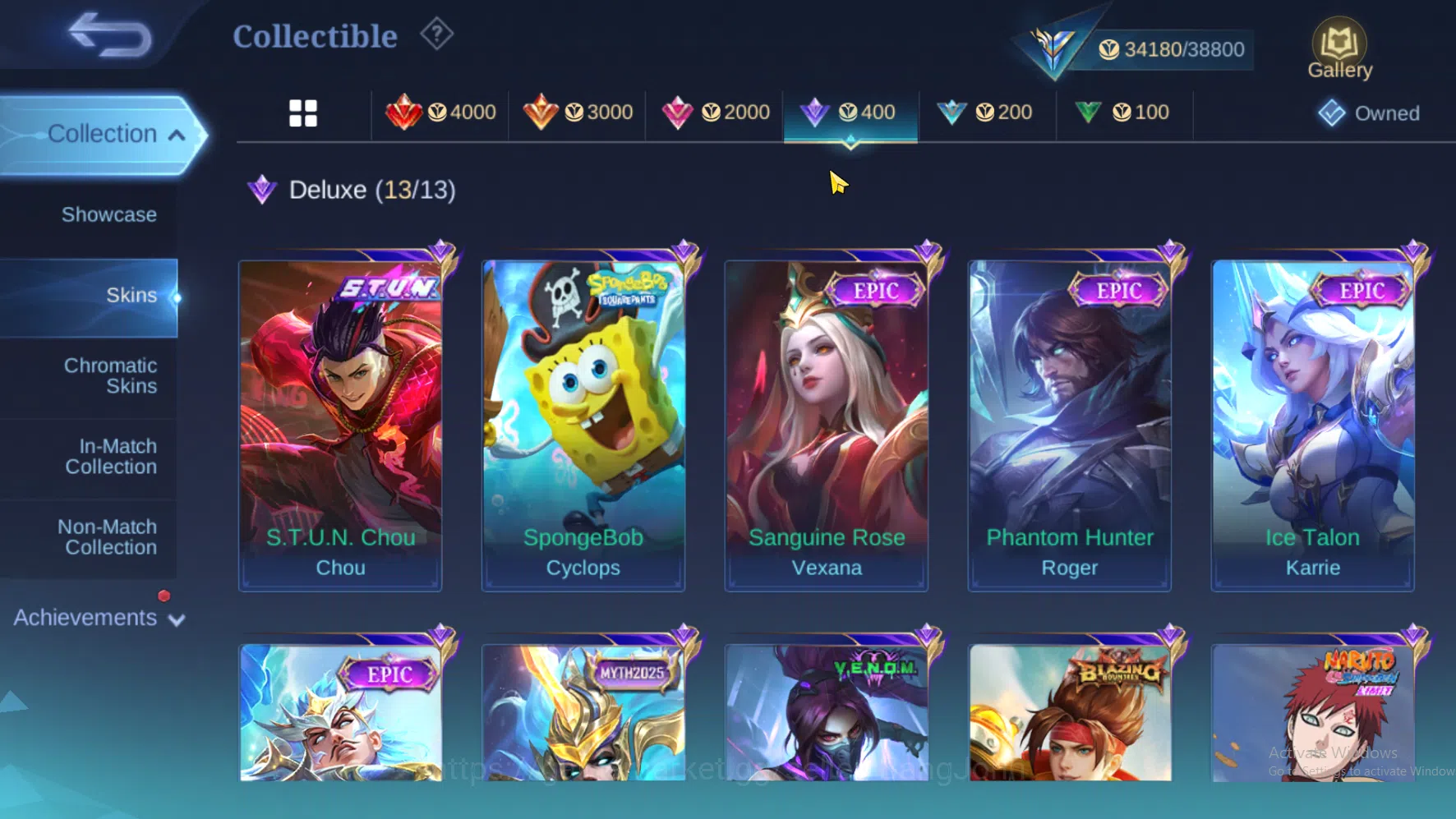 Mobile Legends: Bang Bang Accounts Hero 98 | Skin 165 | KOF Karina | Stun Chou | Epic image 7