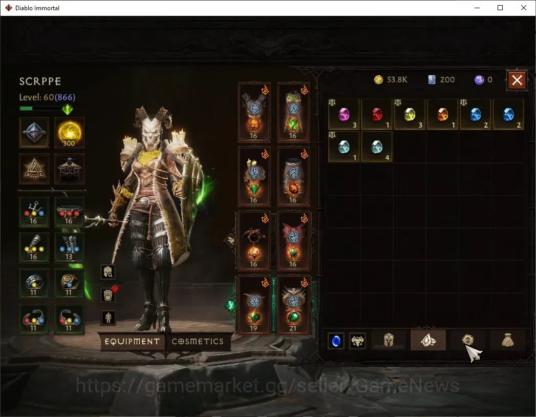 Diablo Immortal Accounts NA - High Heavens|CS ON|Lv60(866)|Necromancer|44K  image 6