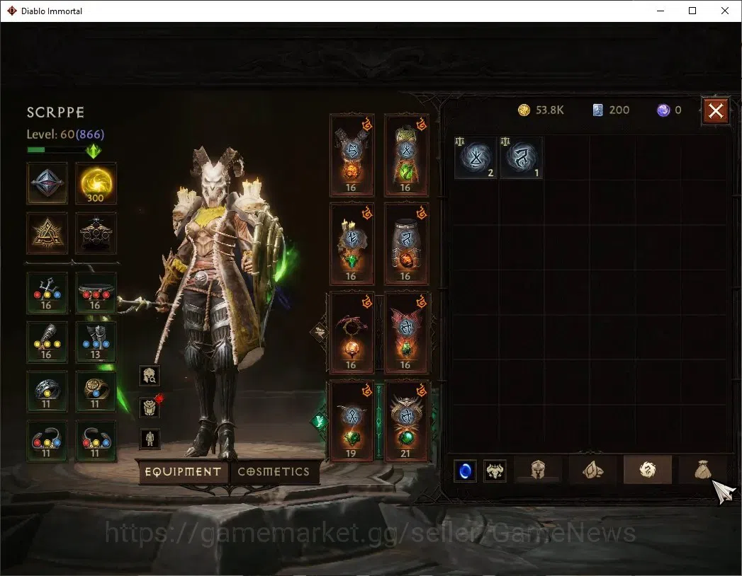 Diablo Immortal Accounts NA - High Heavens|CS ON|Lv60(866)|Necromancer|44K  image 7