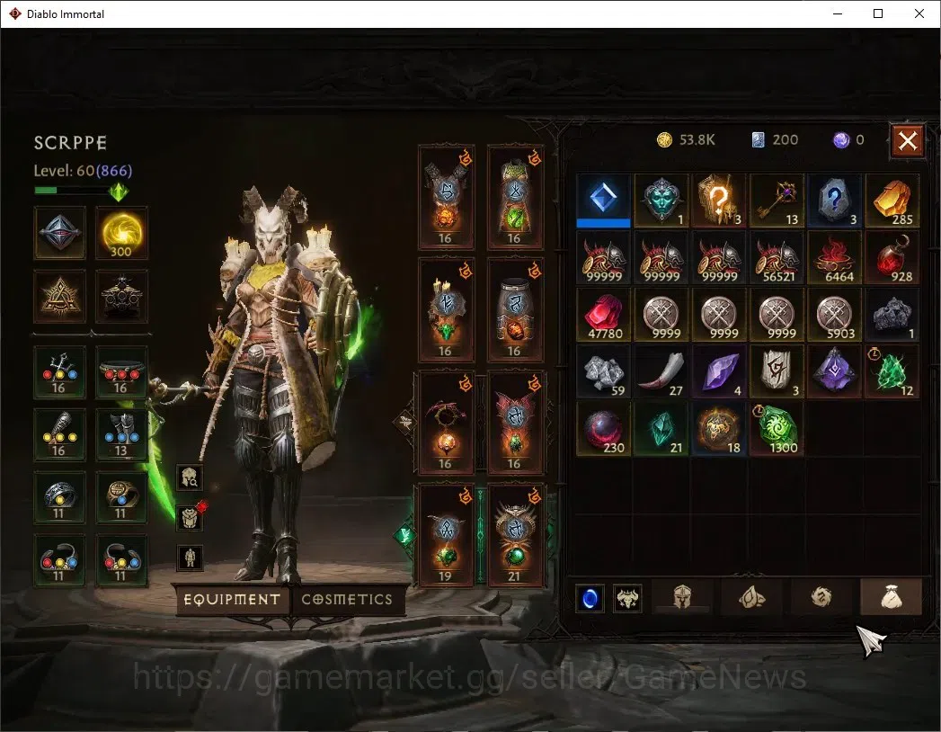Diablo Immortal Accounts NA - High Heavens|CS ON|Lv60(866)|Necromancer|44K  image 8