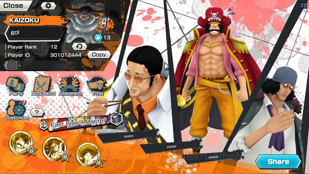 One Piece Bounty Rush Accounts Global|4 EX|5Elder Saturn,BP Kuzan,KOP Roger,[Bors image 2