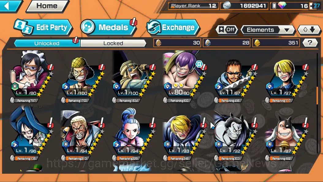 One Piece Bounty Rush Accounts Global|4 EX|5Elder Saturn,BP Kuzan,KOP Roger,[Bors image 6