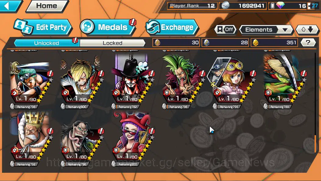 One Piece Bounty Rush Accounts Global|4 EX|5Elder Saturn,BP Kuzan,KOP Roger,[Bors image 9