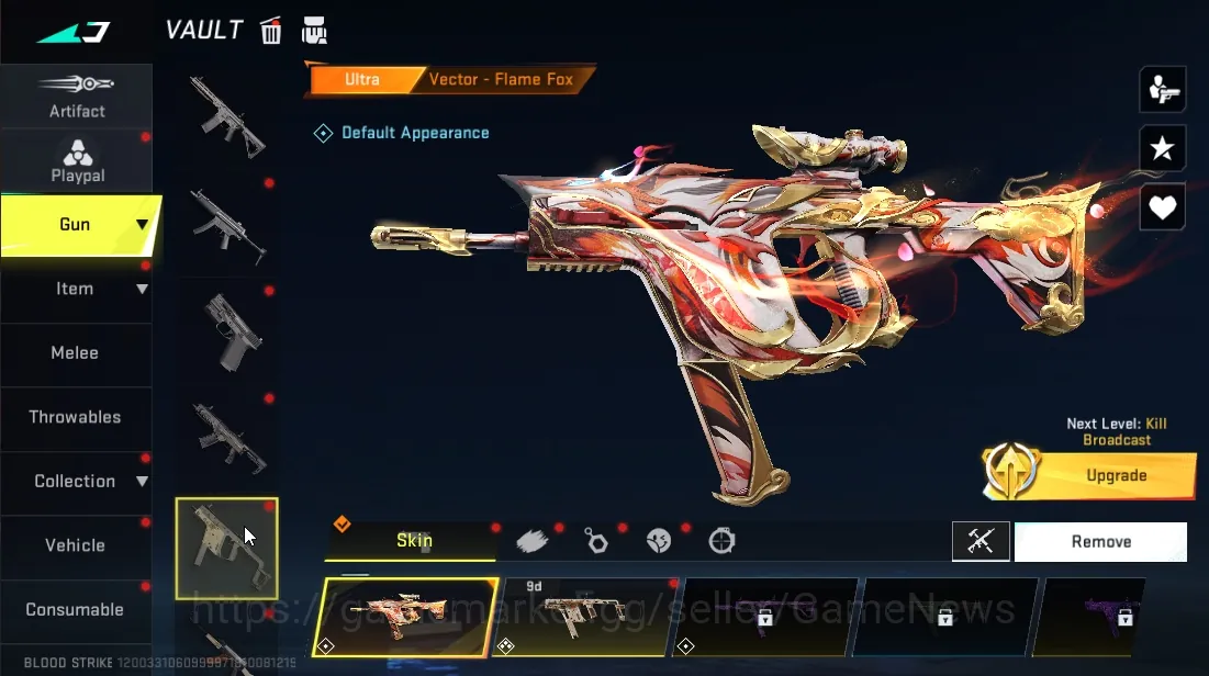 Blood Strike Accounts Starter Asia|8 Ultra Vector Flame Fox,AR97 Bit Strike,Galil Knight,Raid Mask,Twilight 1