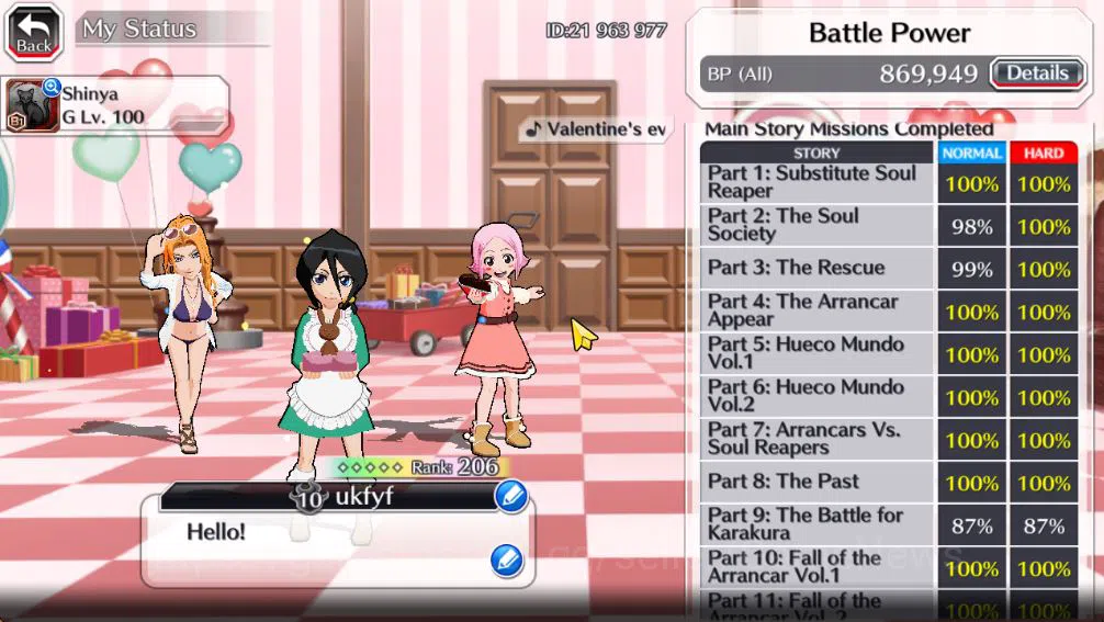 Bleach: Brave Souls Accounts [GLOBAL]51K Orb|10th Anniv(Rukia,Ichigo),Valentine image 4