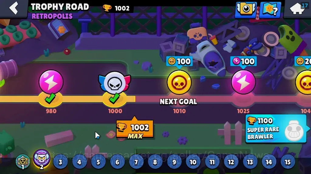 Brawl Stars Accounts 1002 Trophy|2k Blings|16 Brawlers 2 Max Lvl Rico & image 6
