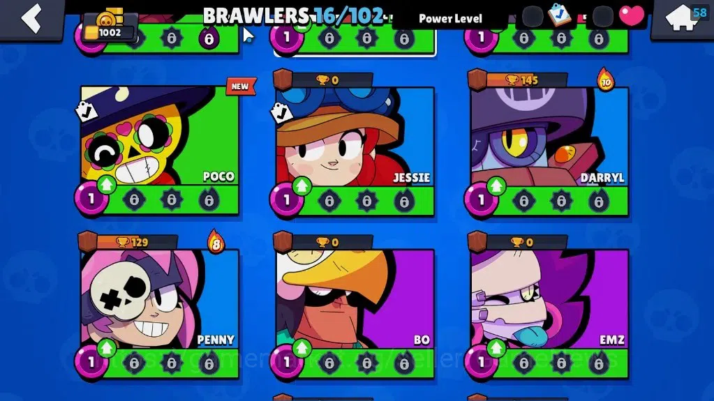 Brawl Stars Accounts 1002 Trophy|2k Blings|16 Brawlers 2 Max Lvl Rico & image 9