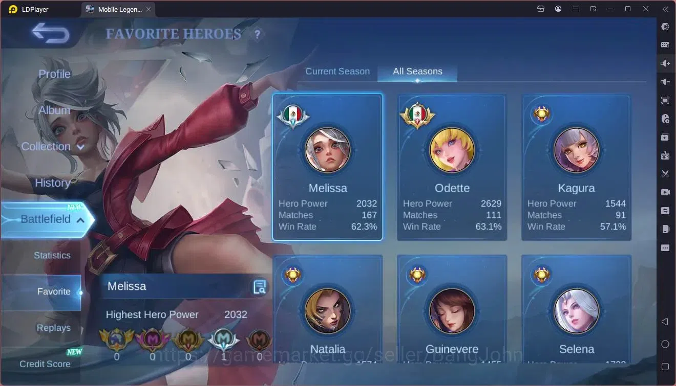 Mobile Legends: Bang Bang Accounts Collector Global |Hero 111|Skin 249|Renowned|KOF Karina|Luckybox Leomord,Selena,Change|CC 4