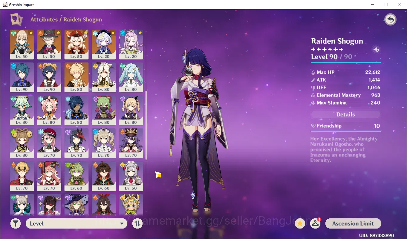 Genshin Impact Accounts ASIA | AR 59, raiden, arlechino, bennet, Zhongli,  image 3