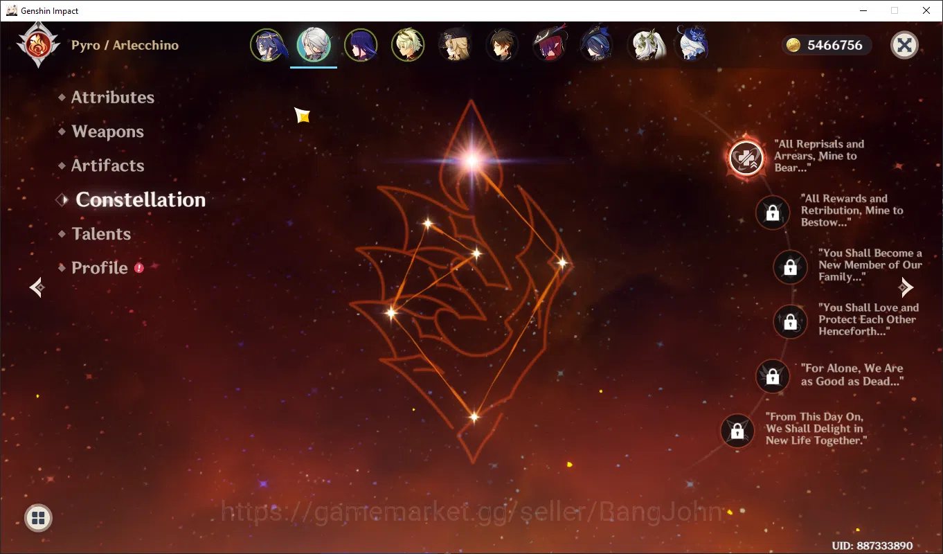 Genshin Impact Accounts ASIA | AR 59, raiden, arlechino, bennet, Zhongli,  image 5