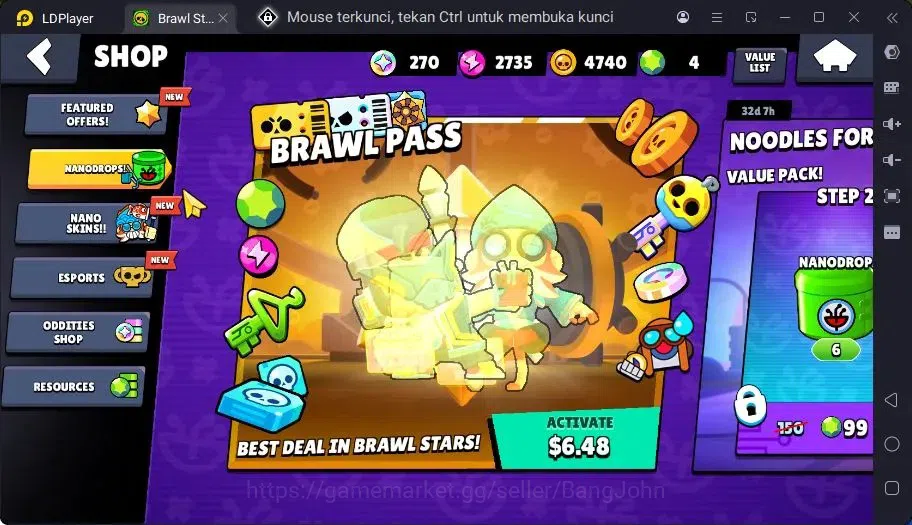 Brawl Stars Accounts Trophy 709 | 14 Brawler| 1 Max Haypercharge(Nita)| 1 Mythic(Nita),3 Epic,4 S Rare Skin|270 Bling 10