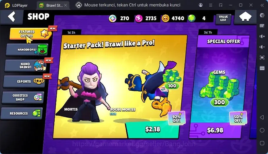 Brawl Stars Accounts Trophy 709 | 14 Brawler| 1 Max Haypercharge(Nita)| 1 Mythic(Nita),3 Epic,4 S Rare Skin|270 Bling 11