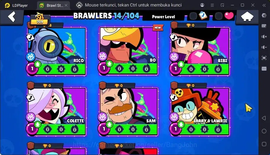 Brawl Stars Accounts Trophy 709 | 14 Brawler| 1 Max Haypercharge(Nita)| 1 Mythic(Nita),3 Epic,4 S Rare Skin|270 Bling 13