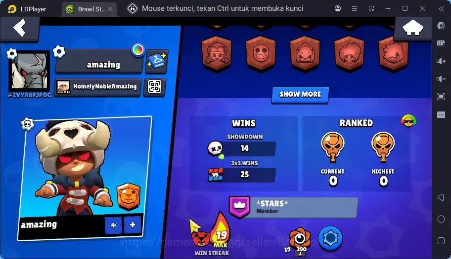 Brawl Stars Accounts Trophy 709 | 14 Brawler| 1 Max Haypercharge(Nita)| 1 Mythic(Nita),3 Epic,4 S Rare Skin|270 Bling 2