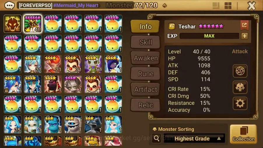 Summoners War: Sky Arena Accounts Starter GLOBAL | NB 5 TESHAR,Starter Gacha 115 12Y+160 11Y Scrool, 3 Legendary All 2