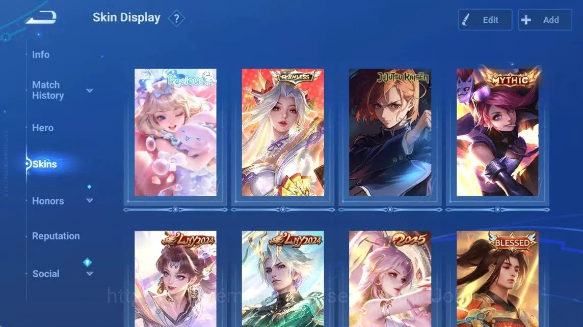 Honor of Kings Accounts Rare Skin Global|113H 239S|Cinnamoroll's [Yaria]|JJK [Nobara Kugisaki]|LNY2025 ConsortYu|LNY2024 5
