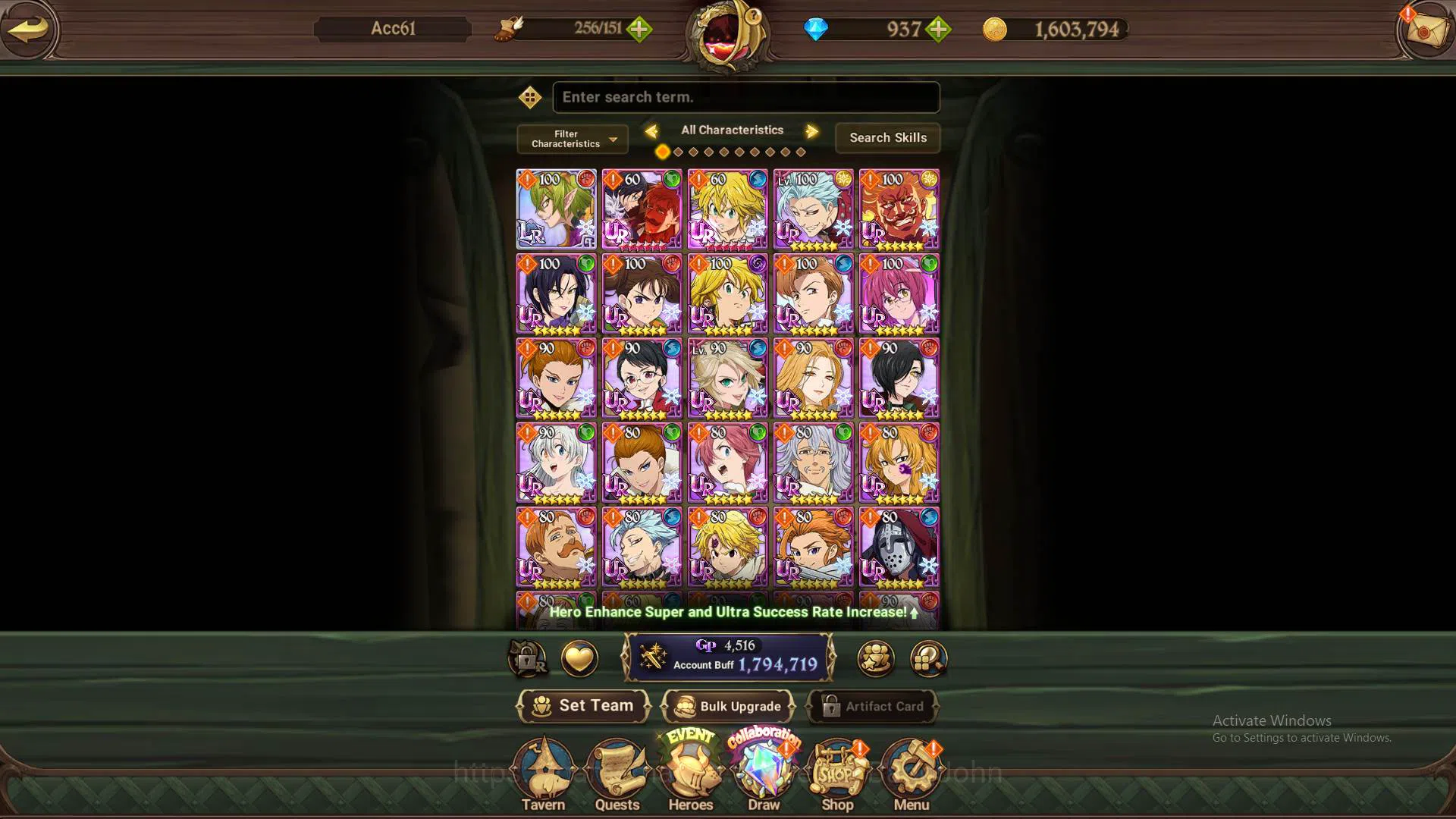The Seven Deadly Sins: Grand Cross Accounts GLOBAL|1.7M CC|DM 937+LS 100|LR Helbram|UR Meresca image 12