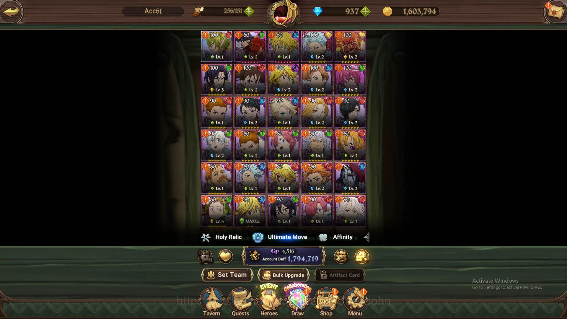 The Seven Deadly Sins: Grand Cross Accounts GLOBAL|1.7M CC|DM 937+LS 100|LR Helbram|UR Meresca image 9